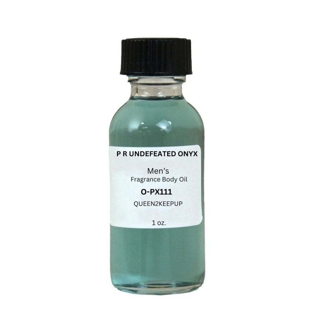 P R Undefeated Onyx (Men) Body Oil 1 oz Fragrance All Natural Pure Uncut Scent